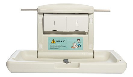 Cambiador De Pared Rebatible Plegable Compacto Para Bebes Blanco Corazones