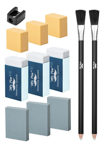 Mr. Pen- Art Eraser Set, 12 Piezas, Borrador De Lápiz, Borra