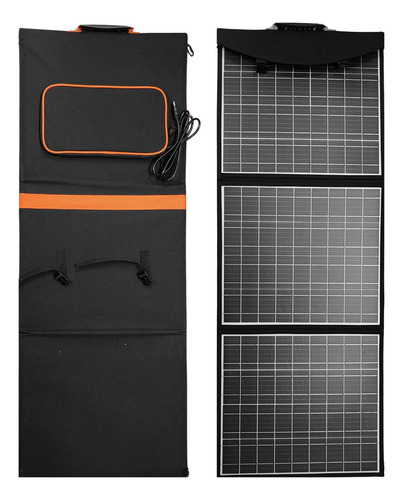 Painel Solar 75w Conexão Usb Dc Dobrável Carregamento Rápido Cor Preto