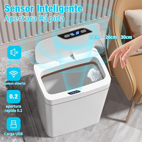 Cubo De Basura Automático Con Sensor,18l Botes De Basura Y
