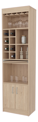 Bar Alto 8 Botelleros Repisa Extensible Fm-012a - Cafe Claro