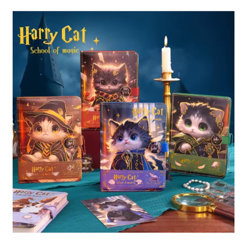 Libreta Harry Potter Harry Cat Gatos Imantada Llavero Sticke
