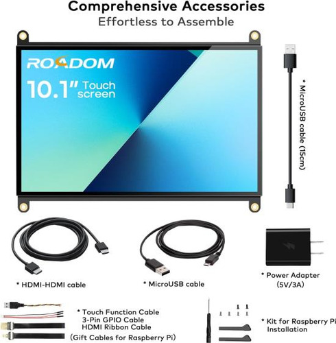 Pantalla Roadom Raspberry Pi, Monitor De Pantalla Táctil De