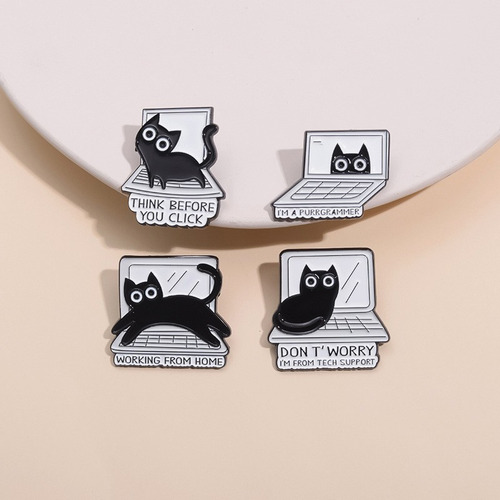 Broche Combinado Estilo Gato De Dibujos Animados, Serie Cute