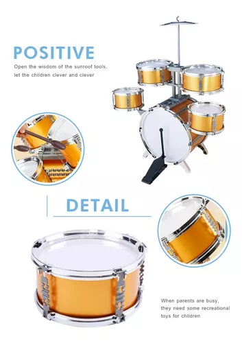 Batería de 5 tambores + Platillo + Taburete/Silla , Juguete para Niños -  Shopmami