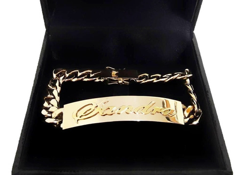 Pulseira Grumet Placa 22 Gramas 10mm Ouro 18k 750