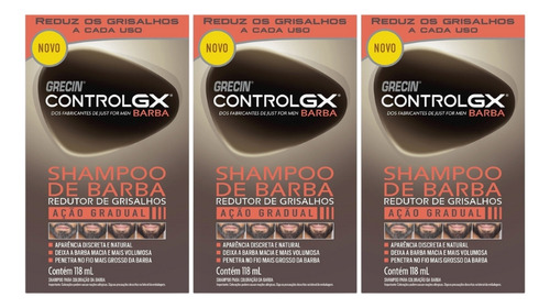 Grecin Control Gx Barba Sh Redutor De Grisalhos 118ml - 3un