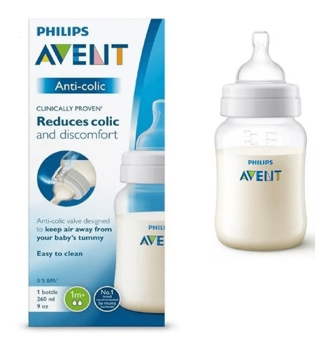 Mamadera Avent Anti Colicos 260 Ml 1m+ (scf813/17)