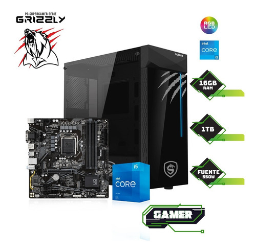 Imagen 2 de 10 de Pc Supergamer Grizzly White Intel Core I5 16gb 1tb+ssd500gb