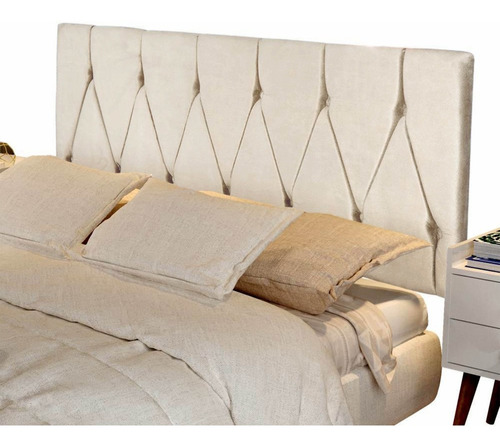 Cabeceira Estofada Suspensa Suede Cama Casal Box Casal 1,40