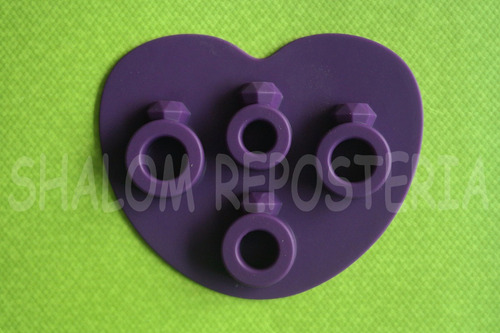 Imagen 1 de 2 de * Molde Silicon 4 Anillos Compromiso Hielo Chocolate Jabon
