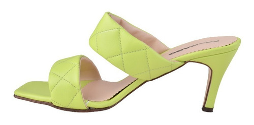 Sandalias Zuecos Taco De Mujer De Cuero Bruselas - Ferraro