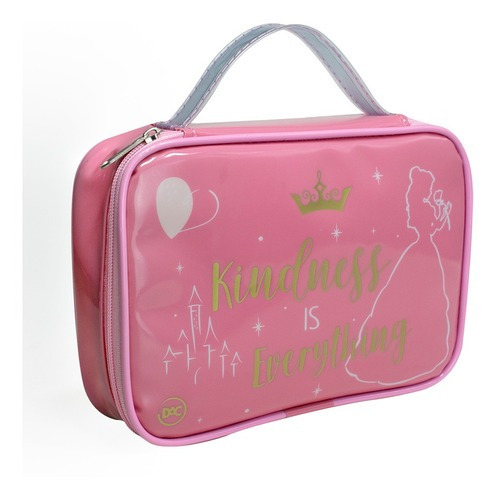 Estojo Bolsa Escolar Grande Princesas Disney Pvc Cristal Dac Cor Rosa