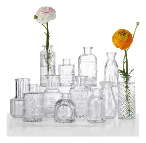 comprar Juego De 12 Floreros De Cristal, Pequeños Floreros De Para A