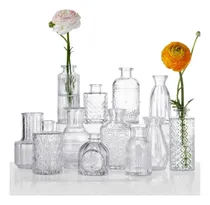 Comprar Juego De 12 Floreros De Cristal, Pequeños Floreros De Para A
