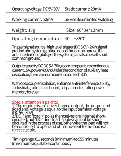 Módulo De Temporizador De 5 V-30 V, Placa De Control De