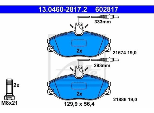 Balatas Delanteras Peugeot 406 3.0 V6 2002 204hp (8b) Ate