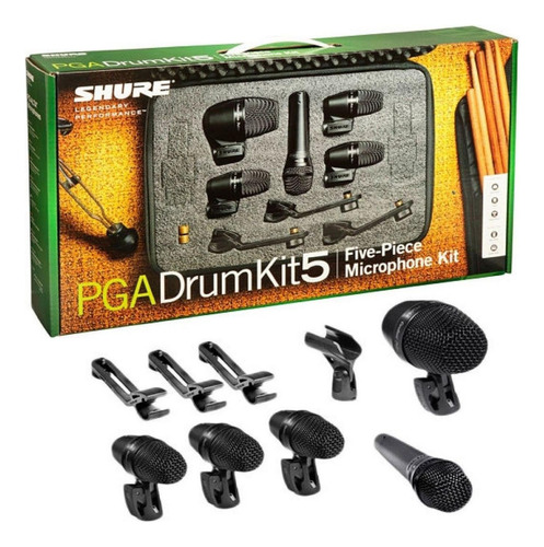 Shure Original Pgadrumkit5 Kit 5 Microfonos Bateria Estuche