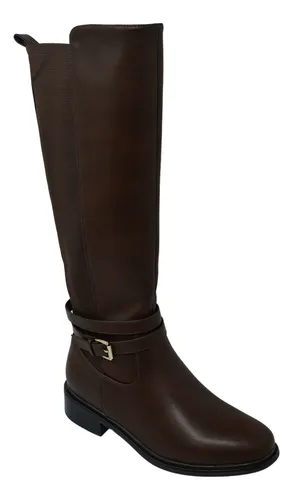 Botas Altas Cafe Casuales Zapatos Mujer Via Uno 230923 Cuotas