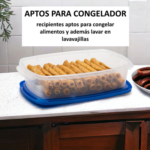 Contenedores Plastico Hermeticos Recipiente Alimentos 2 Pzas