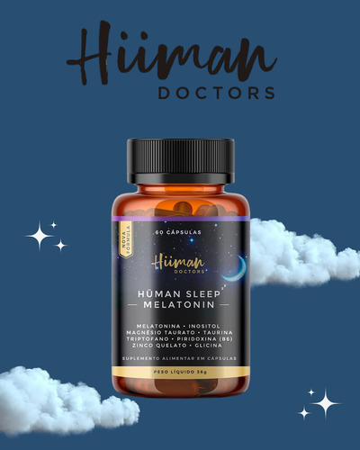 Hüman Sleep Melatonina Triptofano Piridoxina 60caps Sabor Sem sabor