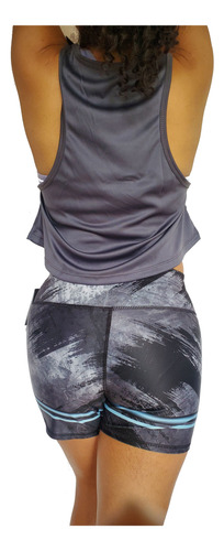 Conjunto Deportivo Lycra Short Blusa Microfibra Colombiano