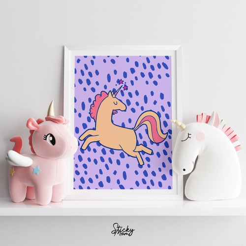 Lamina Imprimible Unicornio Divertida Para Cuadro!