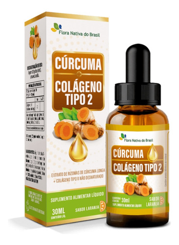 Extrato Cúrcuma Longa + Colágeno Tipo 2 Não Desnaturado 30ml