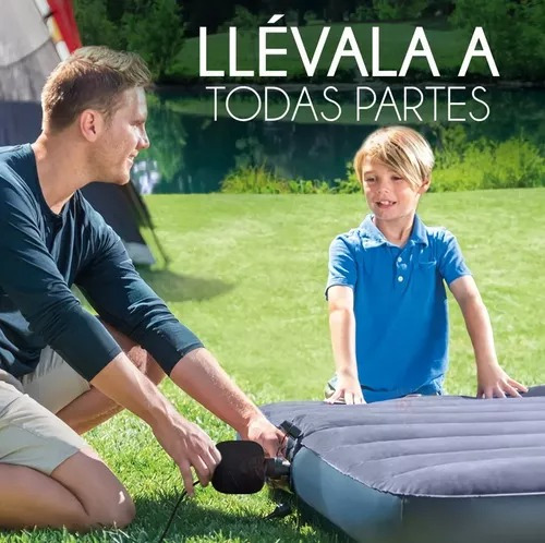 Colchón Inflable 1 Plaza + Bomba De Aire Portátil