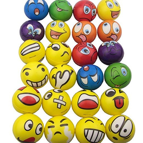 Mydio Conjunto De 24 Bolas Emoji Estrés, Estrés Favor Relive