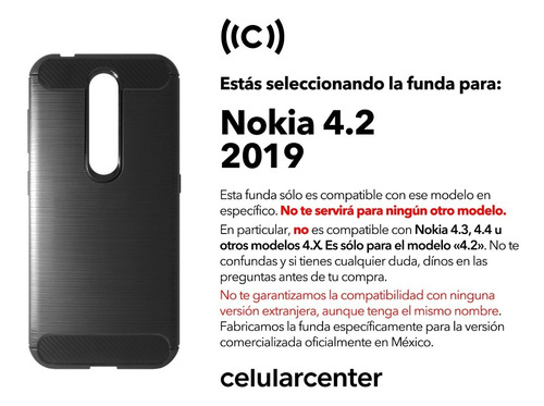 Funda Premium Nokia 4.2 2019 Case Protector Cover Carbono