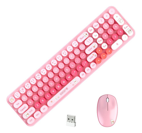 Set De Teclado Y Ratón Mofii Bber En Rosa