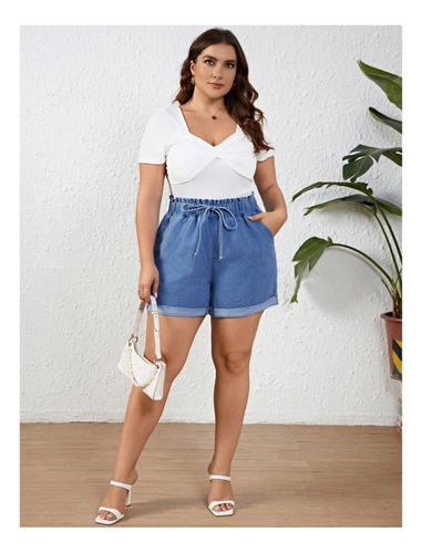 Bonito Short Tipo Mezclilla Dama Moda Stretch Jeans Cómodo