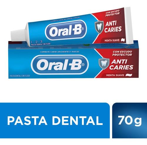 Imagen 1 de 1 de Pasta Dental Oral-b 123 Anticaries Menta Suave 70 G