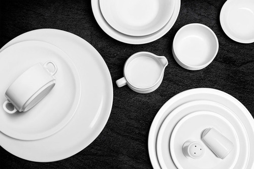 Imagen 6 de 10 de Plato Té 15cm Tsuji Línea Recta 450 Porcelana Blanca X12 Uni