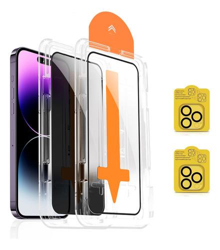 2 Micas Cristal Templado + 2 Mica Cámara Para iPhone iPhone 16