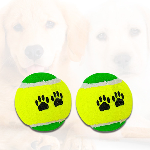 Brinquedo Para Pet Cachorro Gato Bolinha De Tenis Kit Com 2