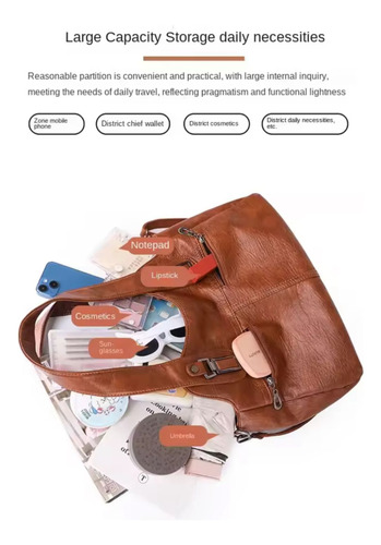 Cartera Bolso De Mujer Grande Estilo Básico De Eco Cuero Violeta Liso Cromado Violeta