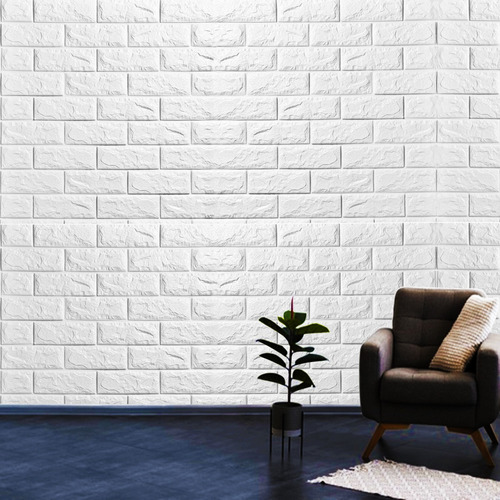 Imagem 6 de 6 de Adesivo Parede 3d Papel De Parede Tijolo Branco Casa Decorar