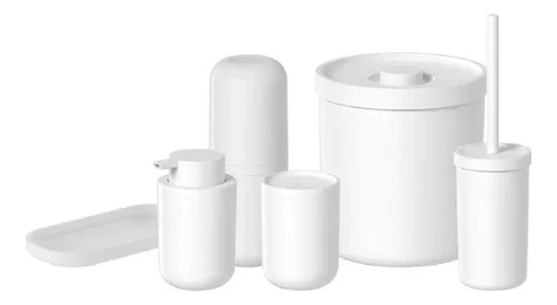 Kit Conjunto Banheiro Lavabo  6 Peças Bold Ou Branco Sabonet