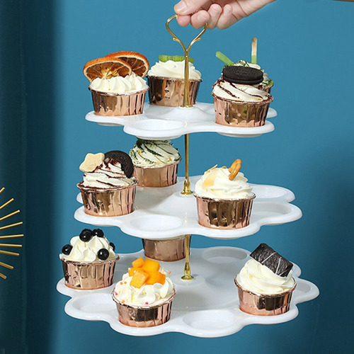 Exhibidor 3 Niveles Soporte Base Para Cupcakes Y Postres