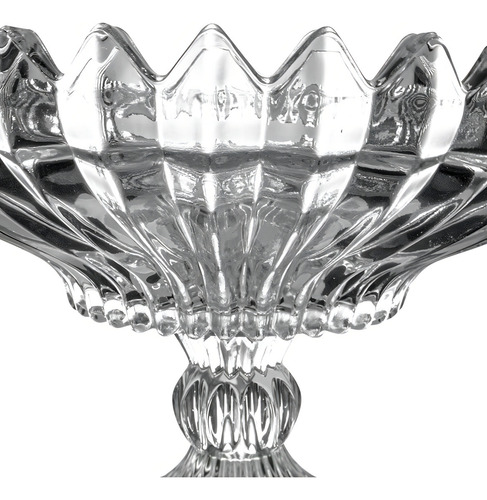 Fruteira De Mesa Em Vidro Com Pé Brasilia 28cm - City Glass Cor Transparente