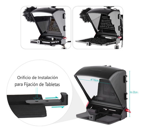 Andoer A1 Universal Portátil Teleprompter Prompter Prompter
