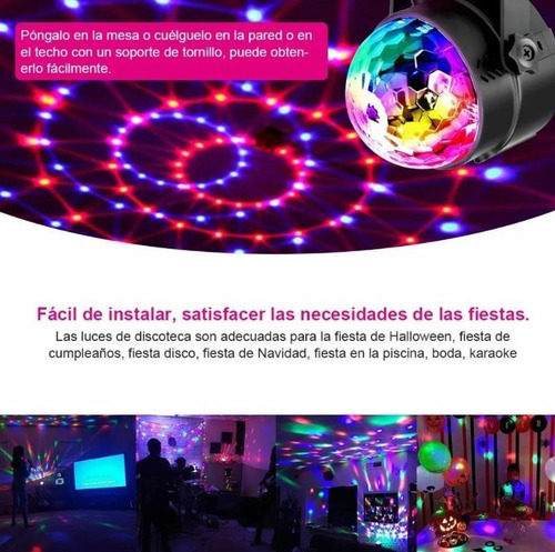 Imagen 8 de 9 de Proyector De Luces Led Pequeño Para Fiesta O Discoteca
