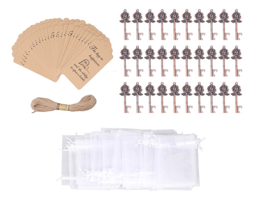 Abridor De Botellas Rose Key, 30 Unidades, Tarjetas Con Etiq