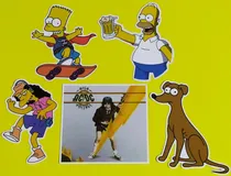 Comprar 26 Calcomanías 10cm Acdc Simpsons Homero Bart Moe Gibson Sg