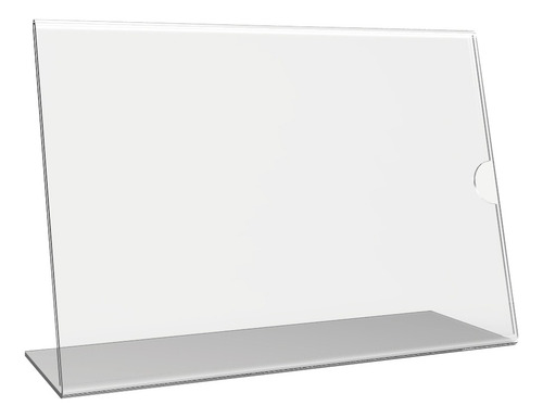 Display Acrílico A4 Expositor Em L De Mesa Balcão Horizontal