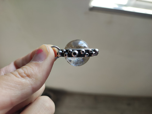 Colgante De Plata 925 Y Esfera De Cuarzo Cristal (Usado)