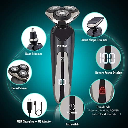 Maquinilla De Afeitar Eléctrica Inalámbrica Para Hombres, Af
