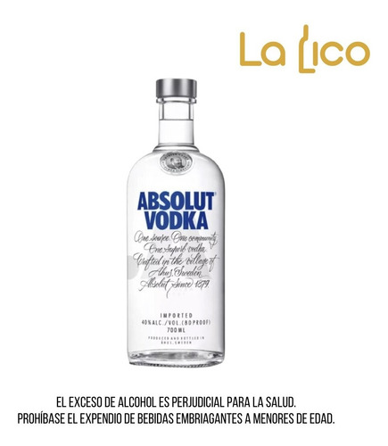 Absolut Vodka 1000ml - L a $112400